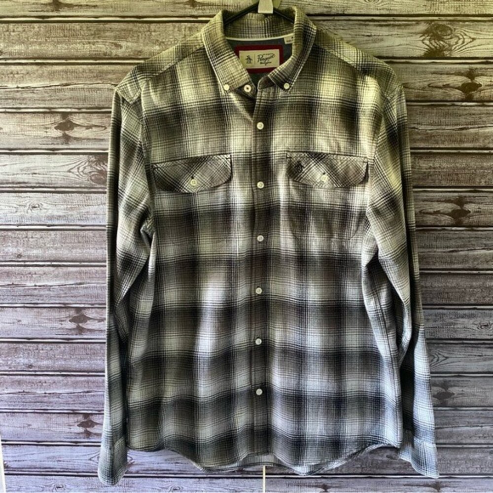 Original Penguin Men's Long-Sleeved Button-Down Shirt Size M